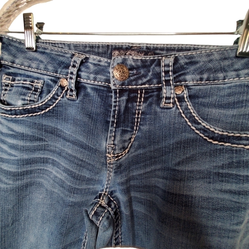 Silver Jeans Women's Aiko Bootcut Jeans Size 27 x 31, Medium Blue Wash - Picture 4 of 8